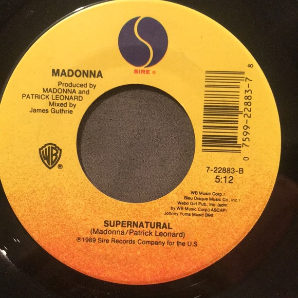 $3/20 Madonna Cherish / Supernatural vintage 45 rpm vinyl record - Picture 3 of 4